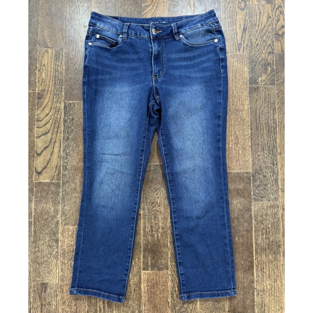 Tahari Jeans Women's Size 8/29 (W30xL23.5) Mid Rise Straight Leg Denim Blue